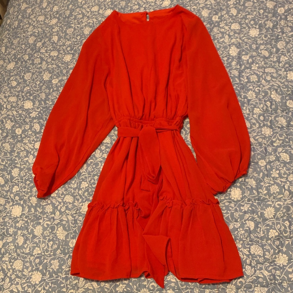 Red long sleeve dress size xs